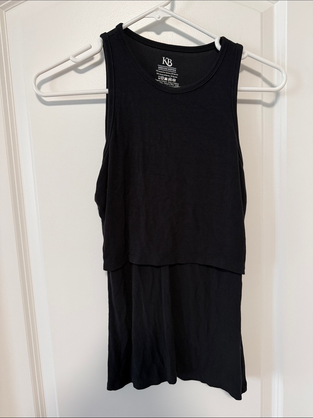 🆕Black Sleeveless Layered Nursing Tank Top